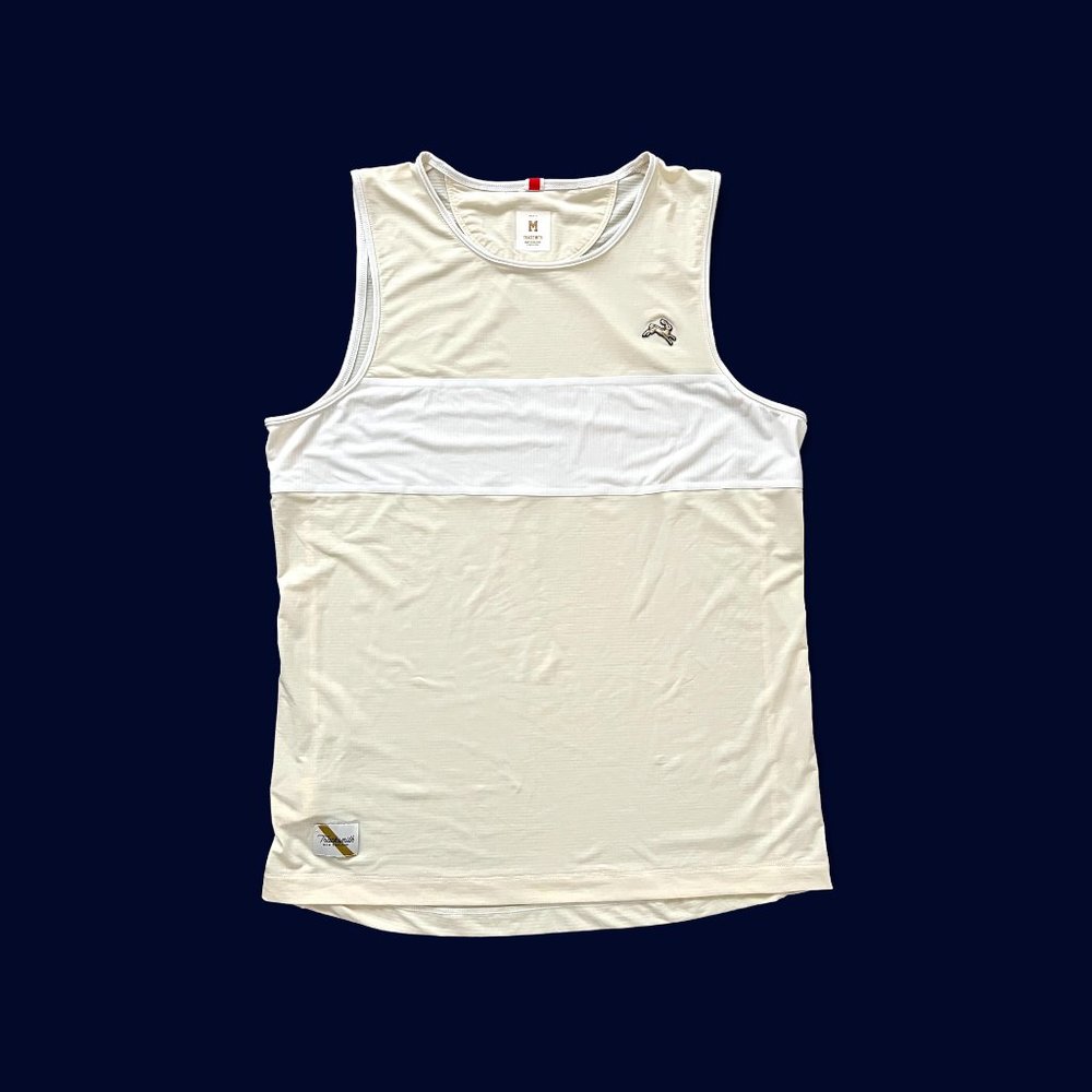 Tracksmith Strata Tank - Pale Yellow/Ivory